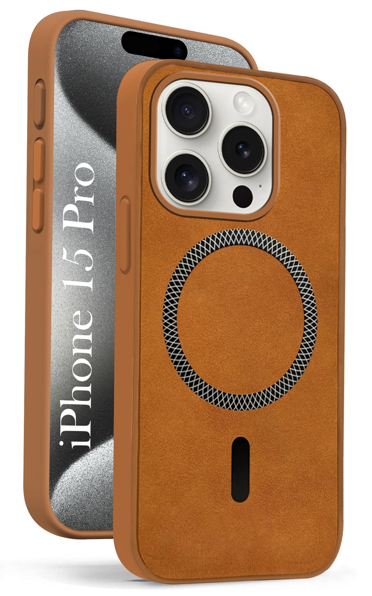 Apple iPhone 15Pro 256GB ケース付き Jkobi Leather Finish Back Cover Case for Apple iPhone 15 Pro